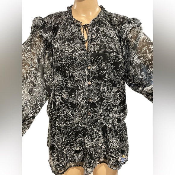 Calligraphie long sleeve blouse size XL - Picture 2 of 5